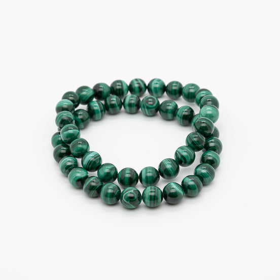 The Gift of Malachite | 8mm Round Bead Bracelet