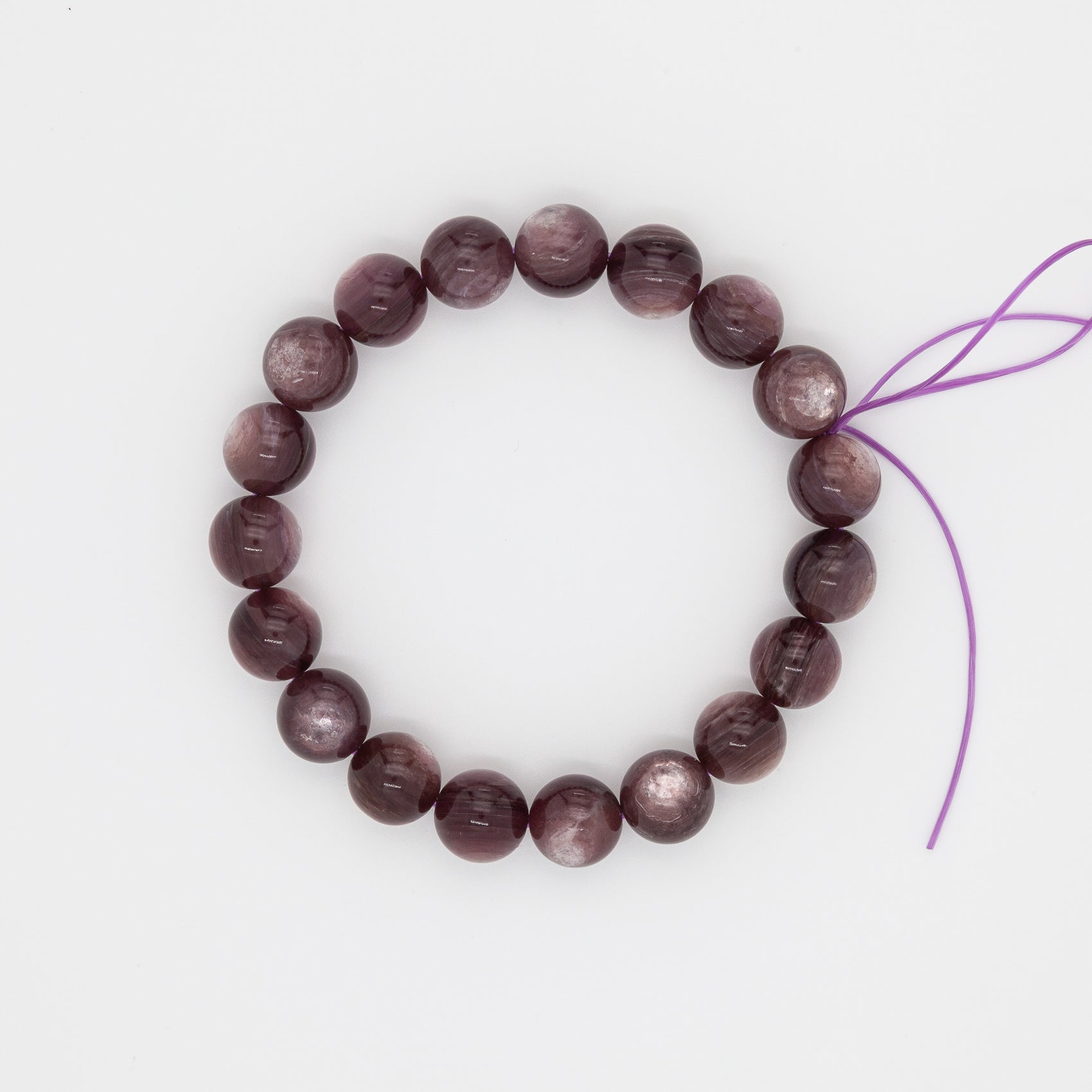 Mica Purple Gemstone Bracelet | 10mm Round Beads
