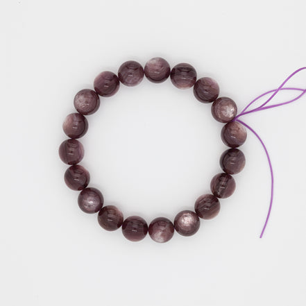 Mica Purple Gemstone Bracelet | 10mm Round Beads