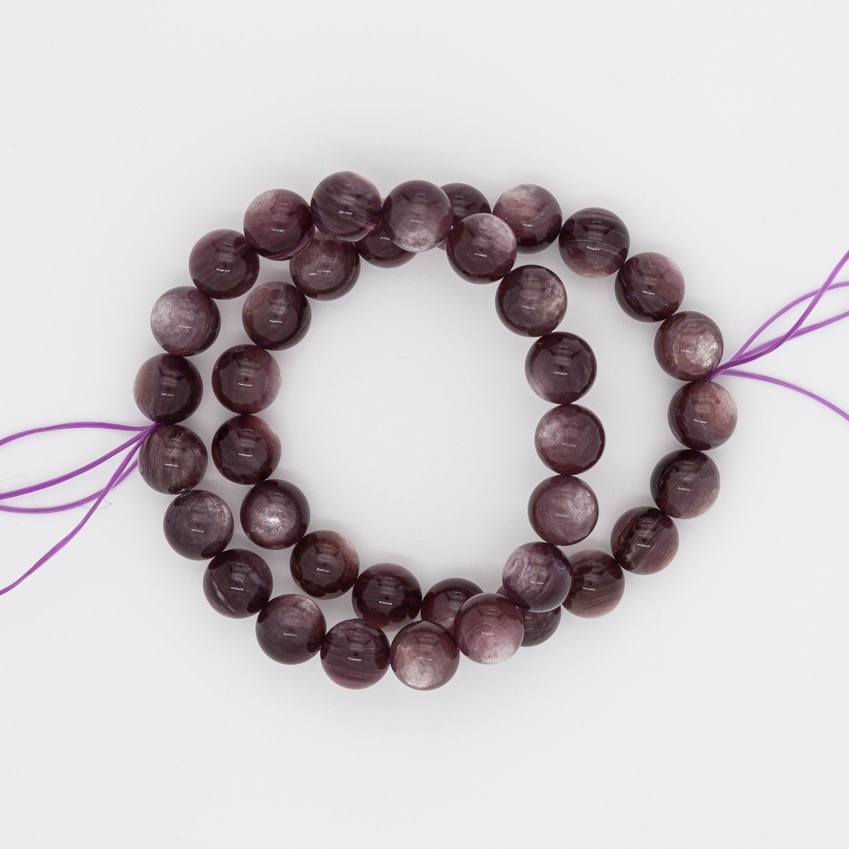 Mica Purple Gemstone Bracelet | 10mm Round Beads