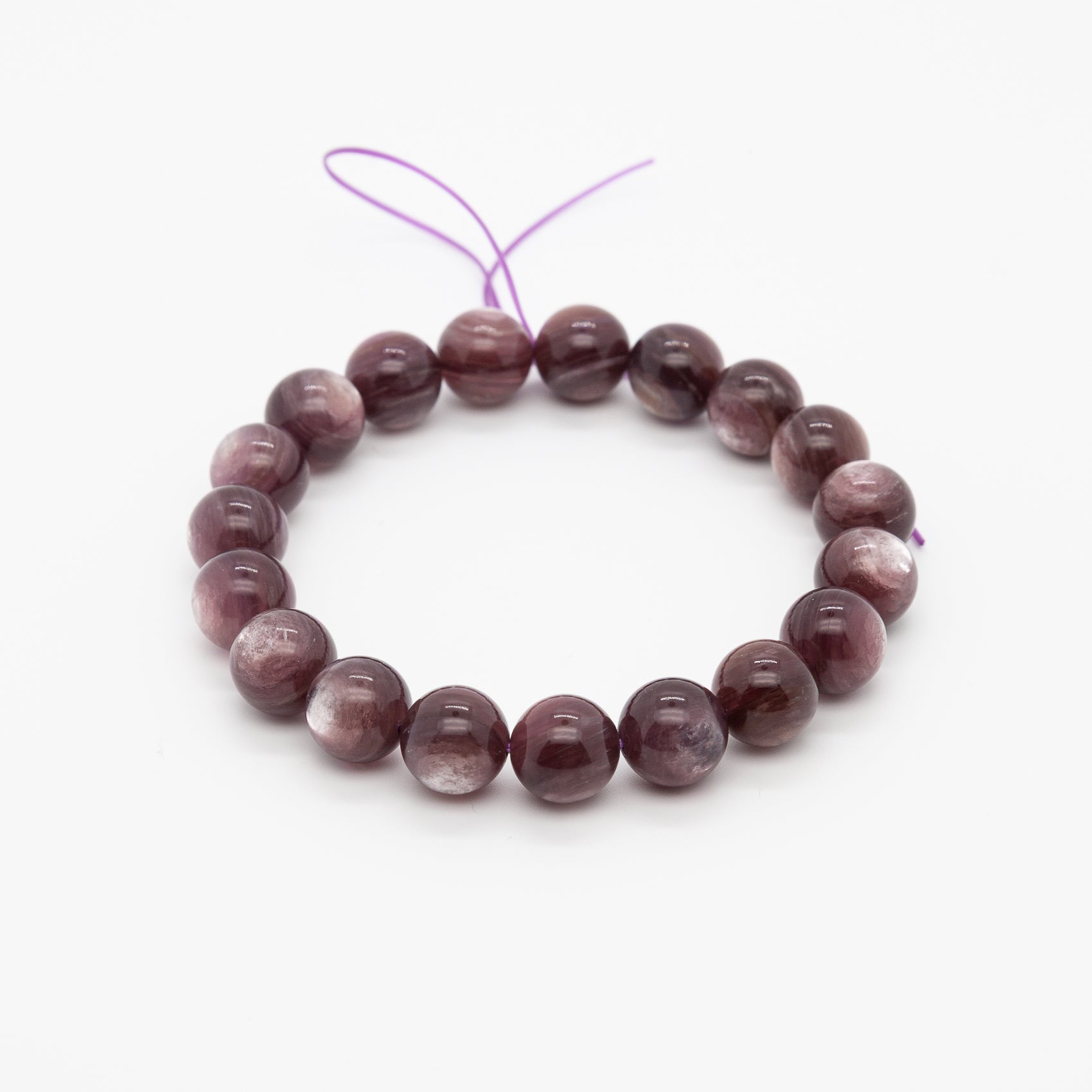 Mica Purple Gemstone Bracelet | 10mm Round Beads
