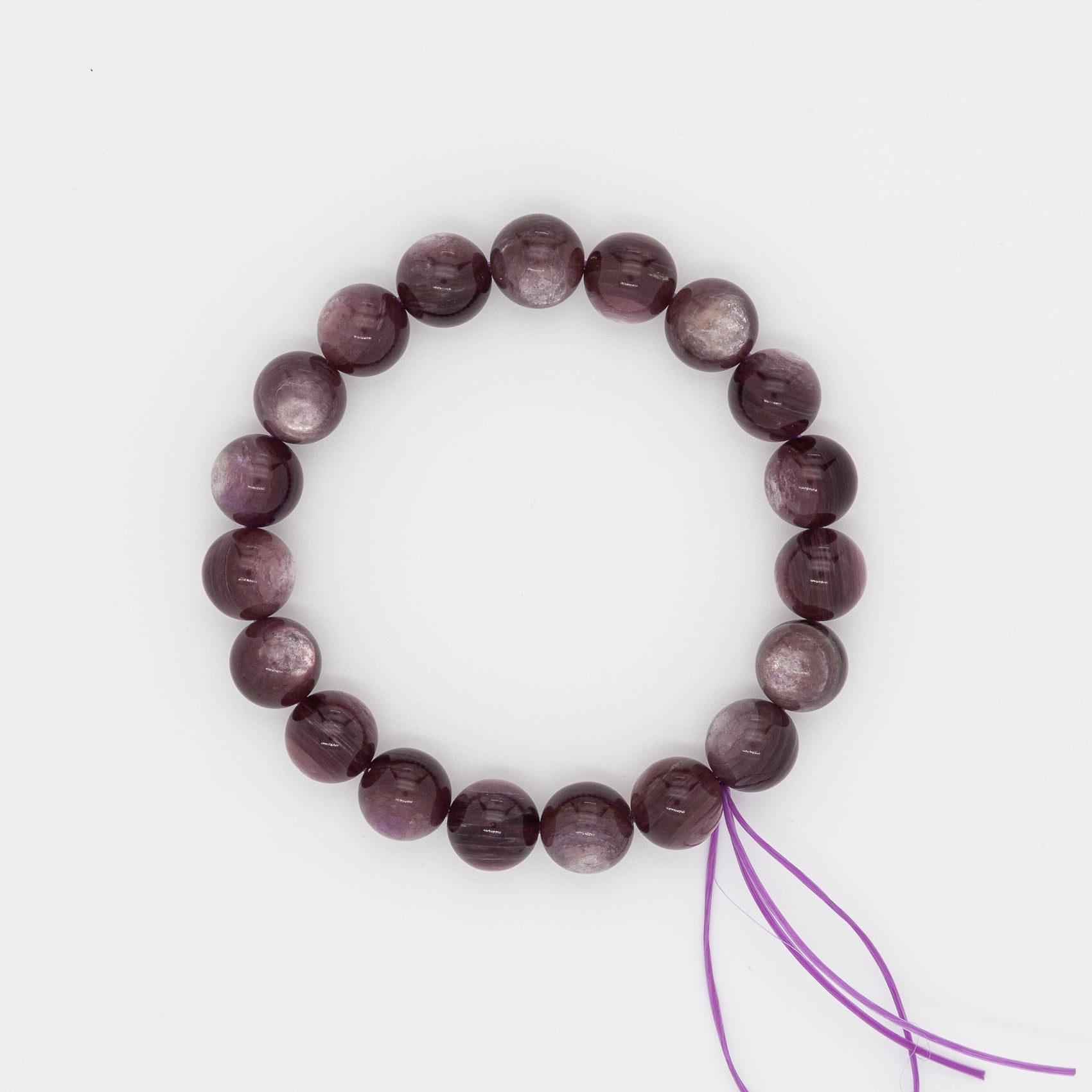 Mica Purple Gemstone Bracelet | 10mm Round Beads