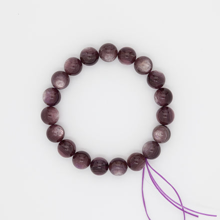Mica Purple Gemstone Bracelet | 10mm Round Beads