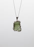 Moldavite Rough Pendant | Free-Form & Rhodium Plated Silver Bezel | A Piece of Cosmic History