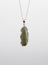 Moldavite Rough Pendant | Free-Form & Rhodium Plated Silver Bezel | A Piece of Cosmic History