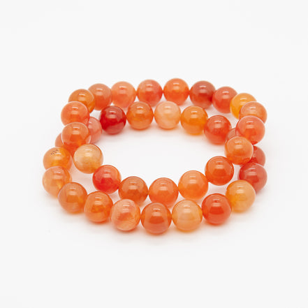 Sun-Kissed Serenity | 10mm Orange Chalcedony Bracelet