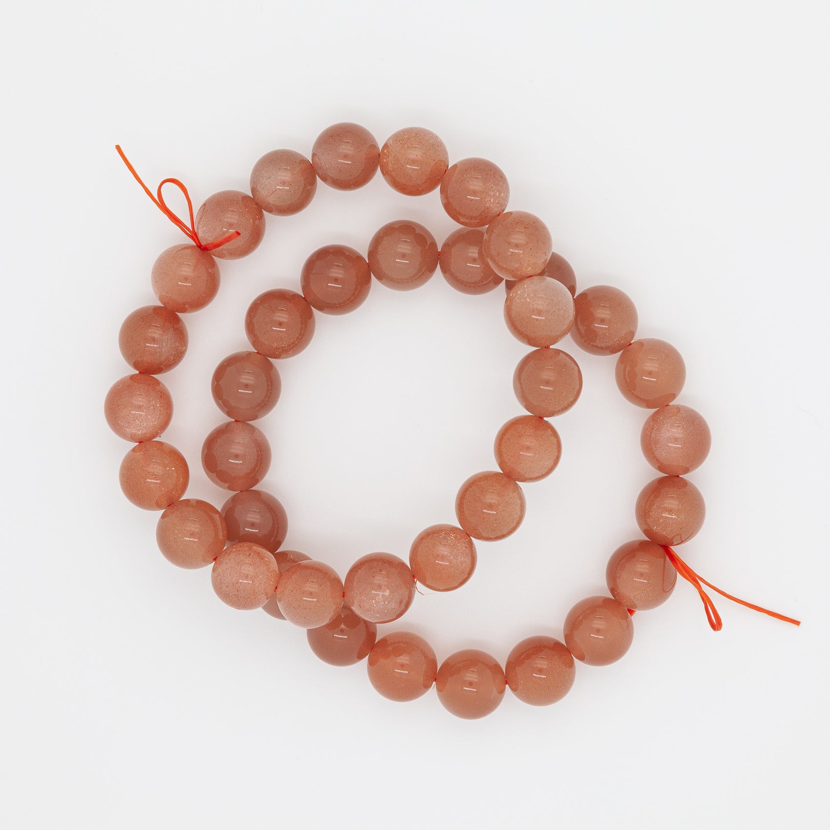 Dark Shade Orange Moonstone Bracelet | 10mm Round Beads