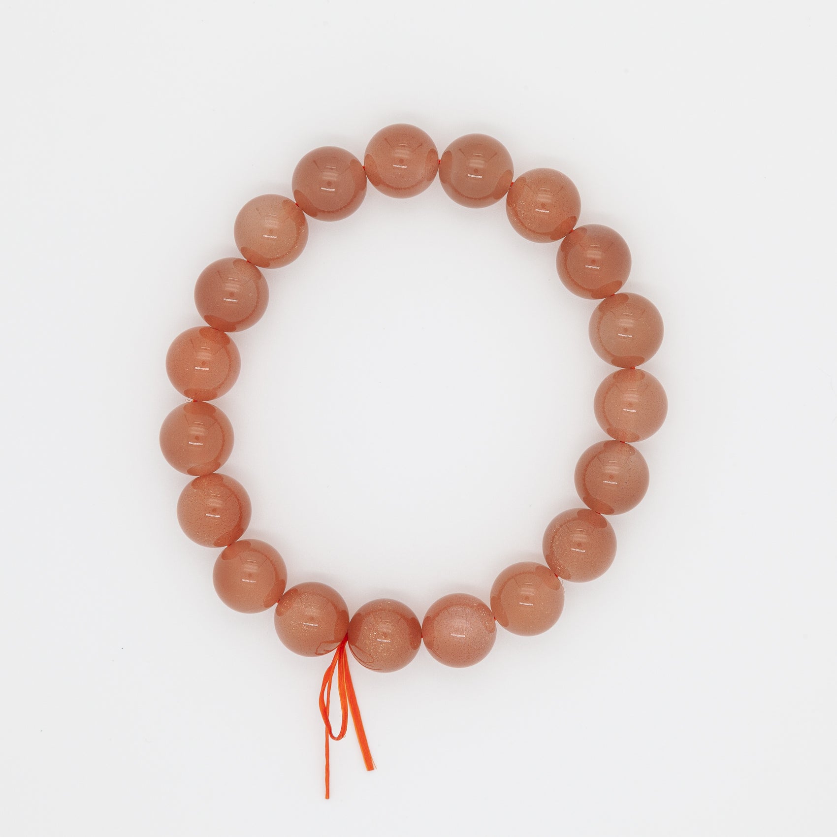Dark Shade Orange Moonstone Bracelet | 10mm Round Beads