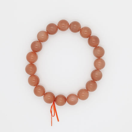 Dark Shade Orange Moonstone Bracelet | 10mm Round Beads
