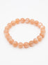 Light Shade Orange Moonstone Bracelet | 8mm Round Beads