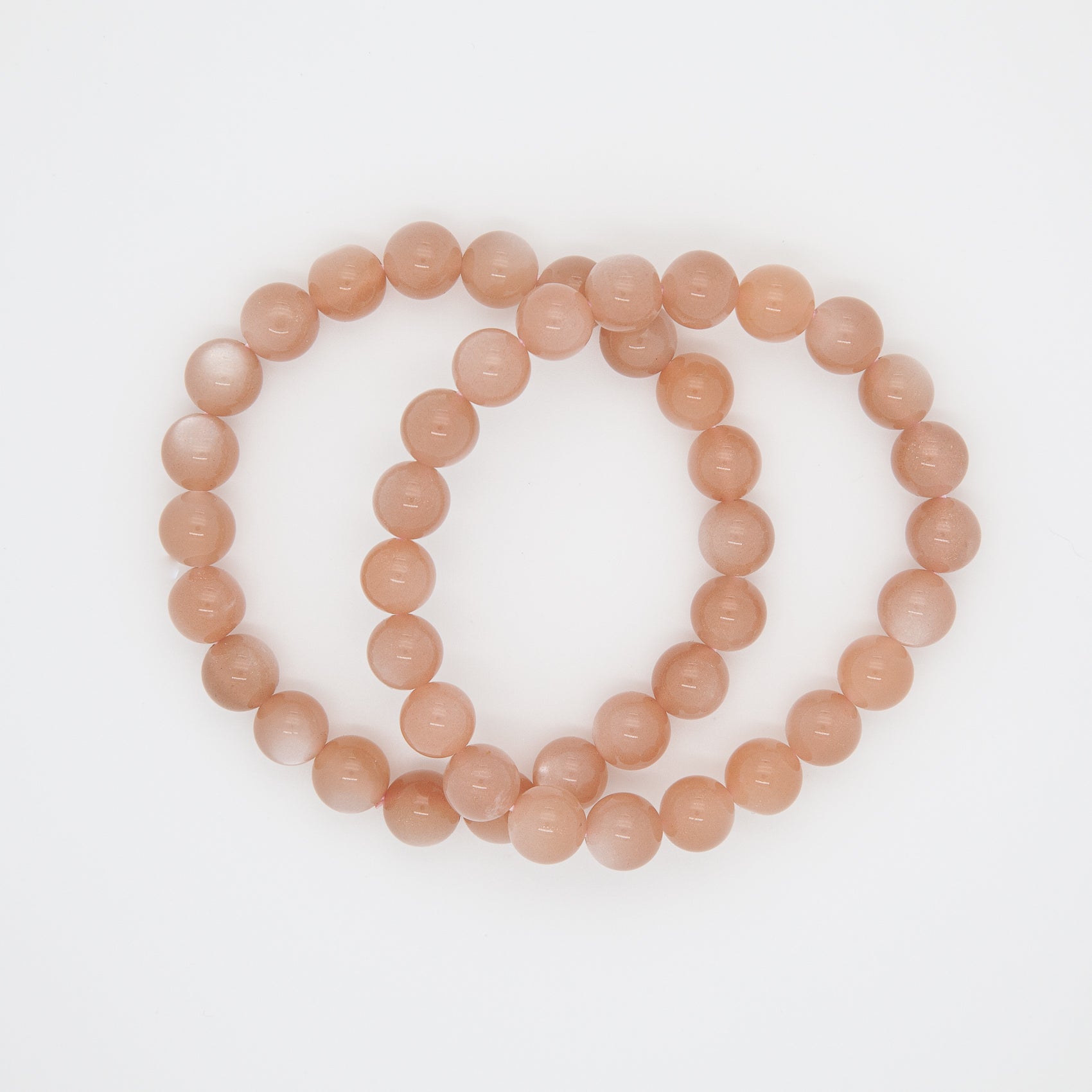 Light Shade Orange Moonstone Bracelet | 8mm Round Beads