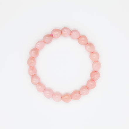 Pink Opal | Stone of Love | 9mm Heart Shape Bracelet