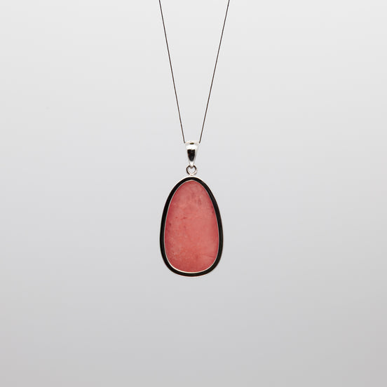 Drop Shape Rhodochrosite Pendant: A Touch of Blushing Elegance