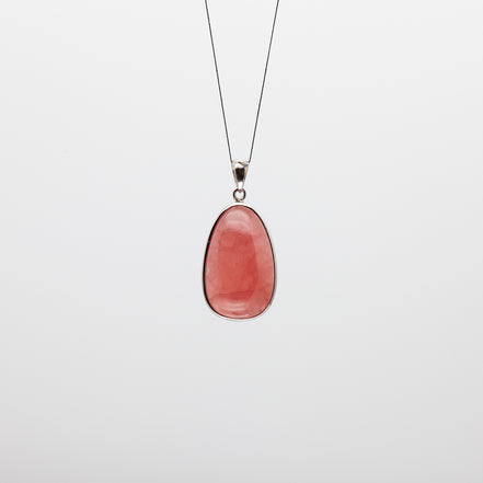 Drop Shape Rhodochrosite Pendant: A Touch of Blushing Elegance