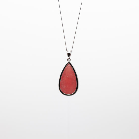 Drop Shape Rhodochrosite Pendant | A Touch of Blushing Elegance