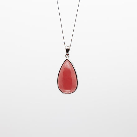 Drop Shape Rhodochrosite Pendant | A Touch of Blushing Elegance