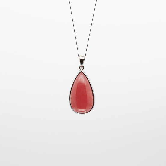 Drop Shape Rhodochrosite Pendant | A Touch of Blushing Elegance