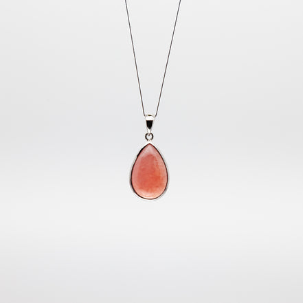 Drop Shape Rhodochrosite Pendant: A Touch of Blushing Elegance