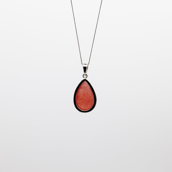 Drop Shape Rhodochrosite Pendant: A Touch of Blushing Elegance