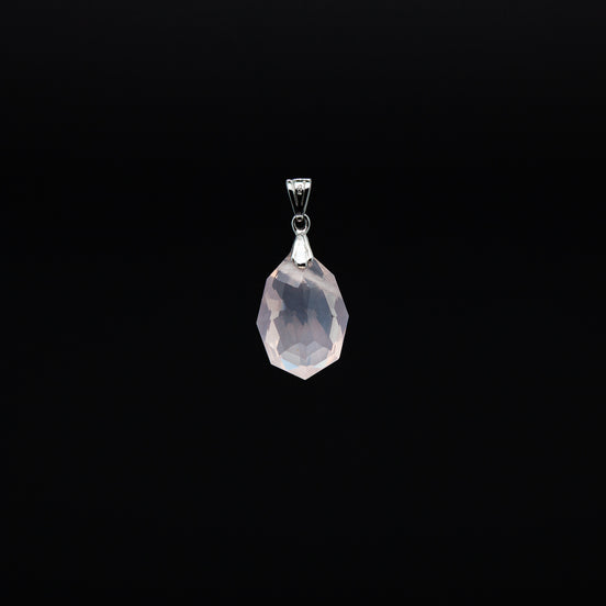 Minimalist Rose Quartz Pendant | 14-20mm Oval Cut | The Essence of Softness, Refined.