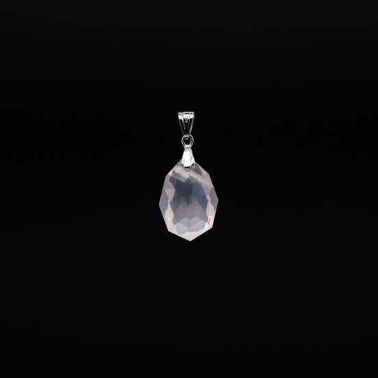 Minimalist Rose Quartz Pendant | 14-20mm Oval Cut | The Essence of Softness, Refined.