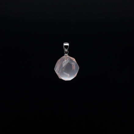 16mm Star Cut Rose Quartz Pendant | Minimalist design, maximum sparkle.