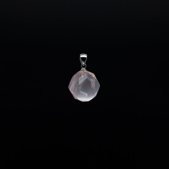 16mm Star Cut Rose Quartz Pendant | Minimalist design, maximum sparkle.