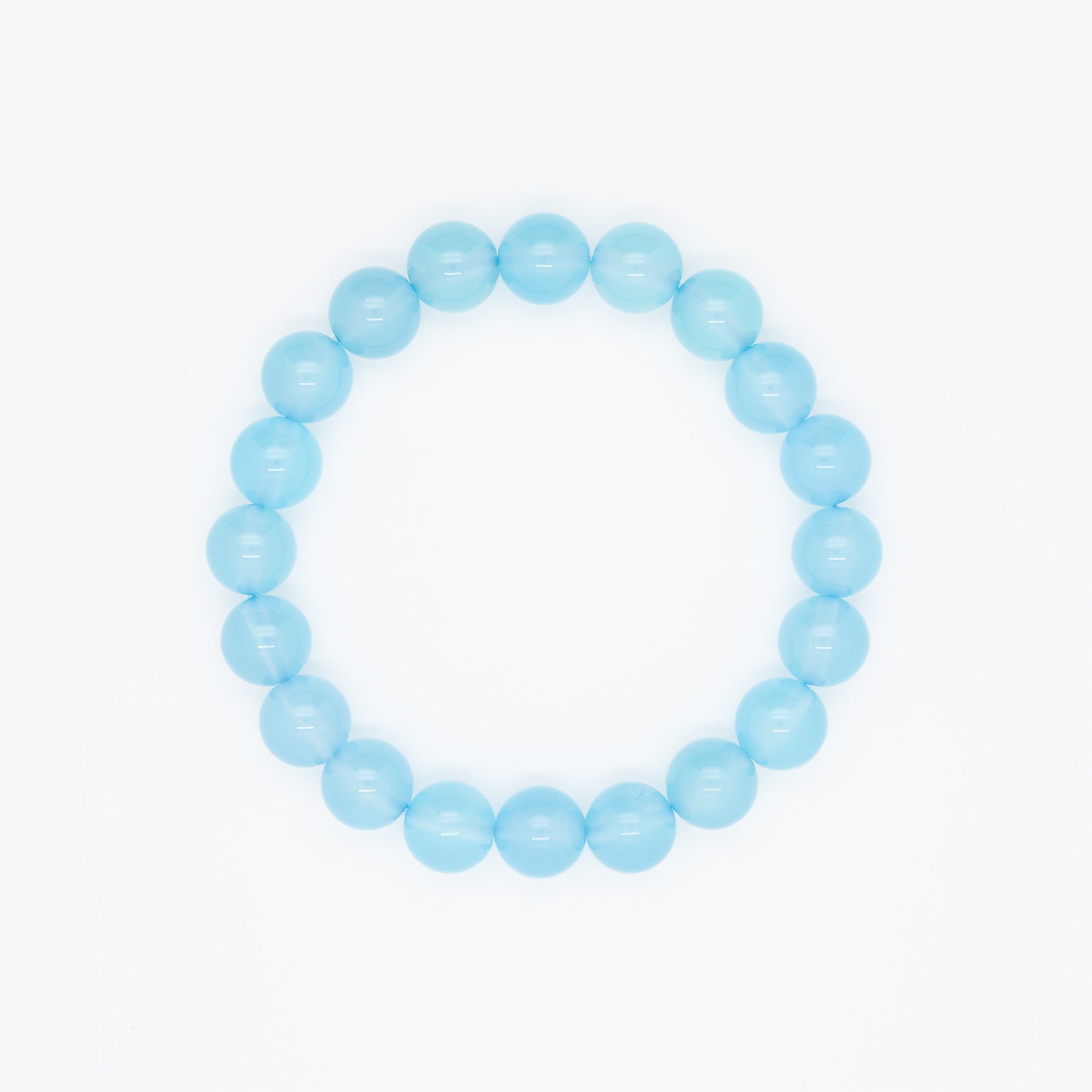 10mm Sea Blue Chalcedony Bracelet |  Serenity in Every Sphere