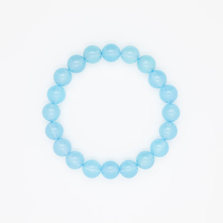 10mm Sea Blue Chalcedony Bracelet |  Serenity in Every Sphere