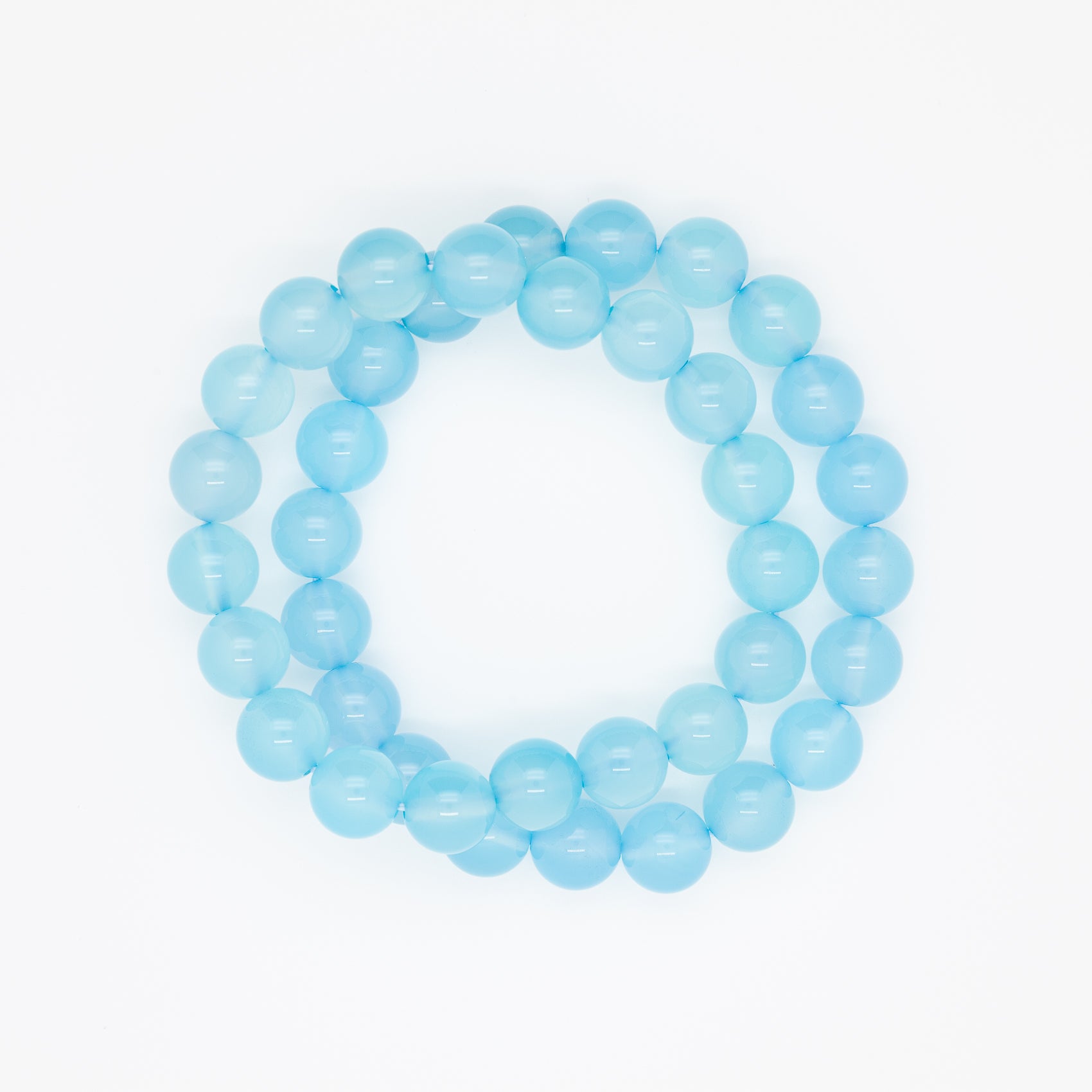 10mm Sea Blue Chalcedony Bracelet |  Serenity in Every Sphere