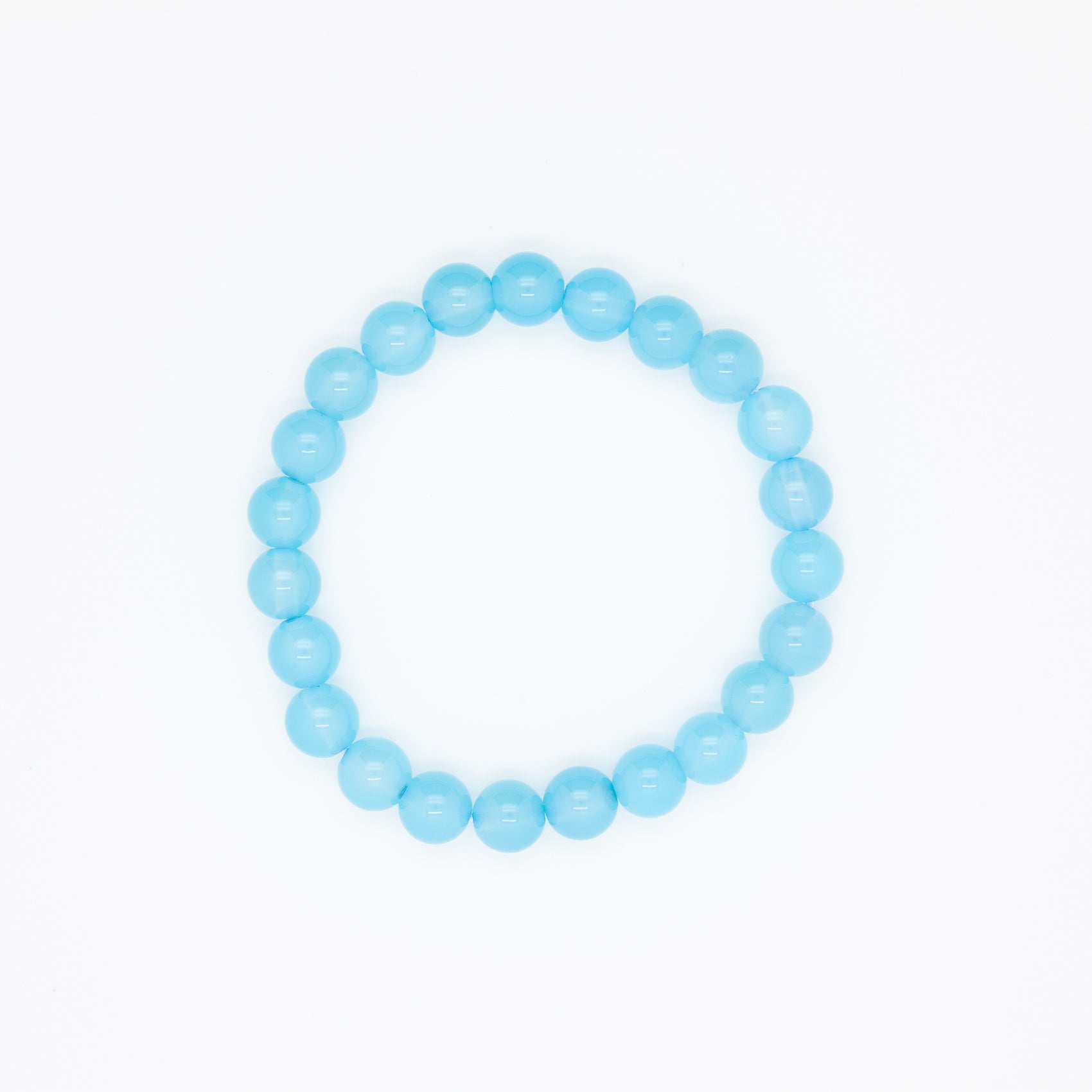 8mm Sea Blue Chalcedony Bracelet |  Serenity in Every Sphere