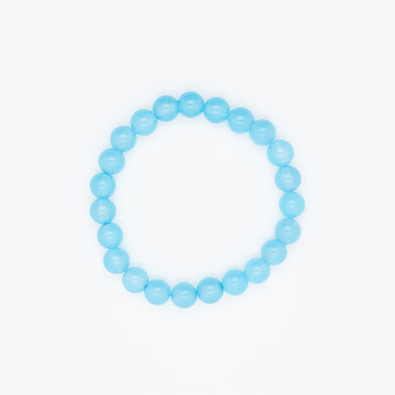 8mm Sea Blue Chalcedony Bracelet |  Serenity in Every Sphere