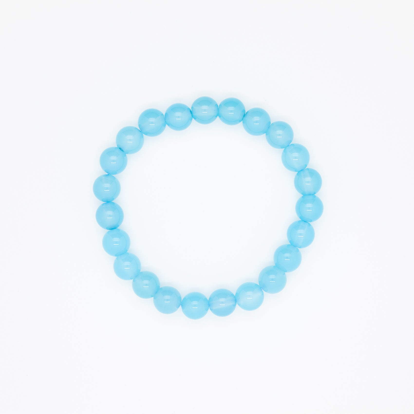 8mm Sea Blue Chalcedony Bracelet |  Serenity in Every Sphere