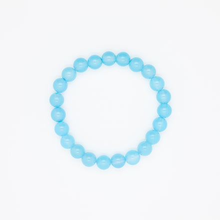 8mm Sea Blue Chalcedony Bracelet |  Serenity in Every Sphere