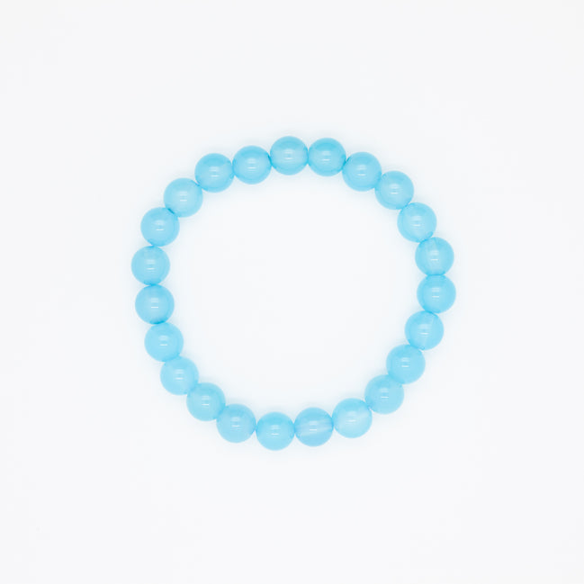 8mm Sea Blue Chalcedony Bracelet |  Serenity in Every Sphere