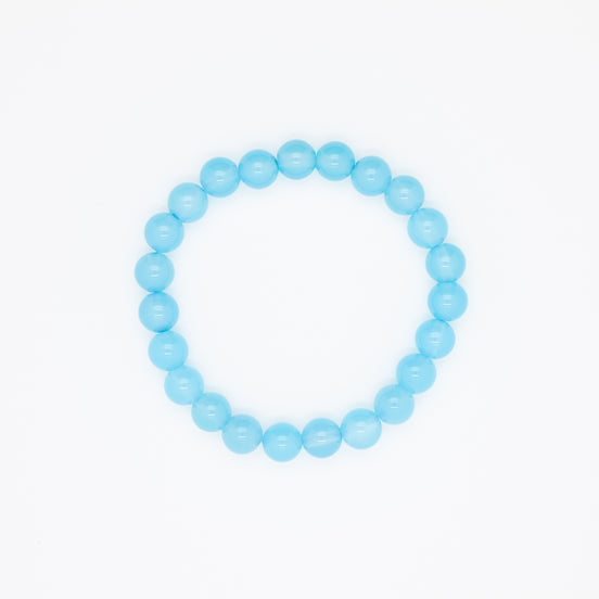 8mm Sea Blue Chalcedony Bracelet |  Serenity in Every Sphere