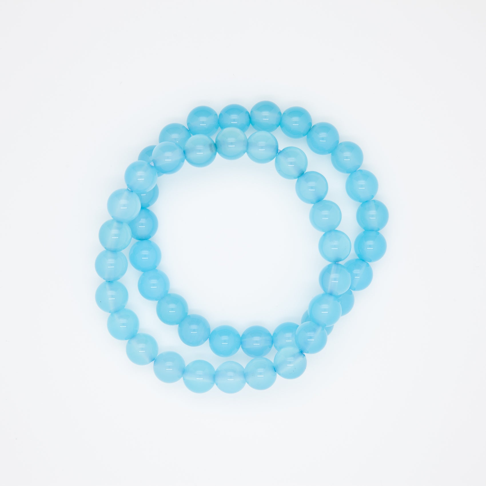 8mm Sea Blue Chalcedony Bracelet |  Serenity in Every Sphere