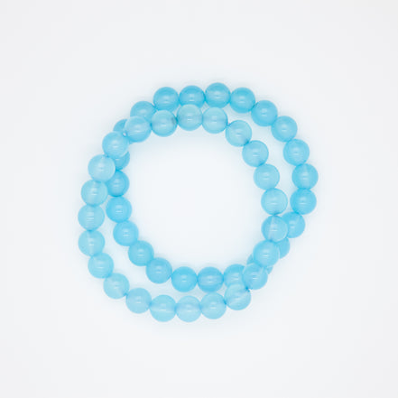 8mm Sea Blue Chalcedony Bracelet |  Serenity in Every Sphere
