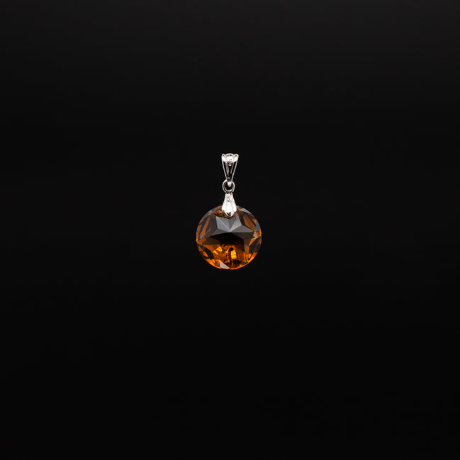 Smoky Quartz Coin Pendant | 14mm | Capture the Essence of Earthy Elegance