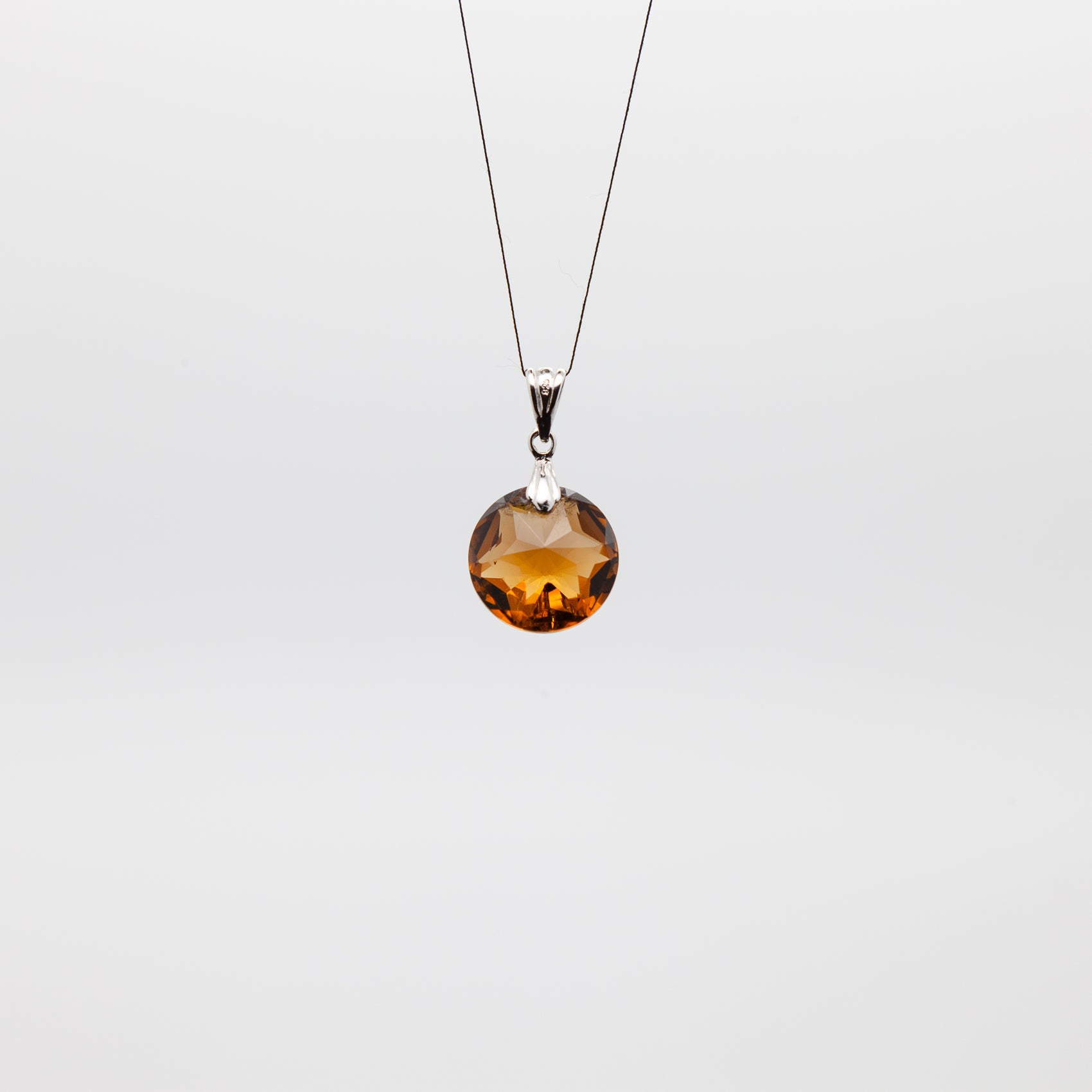Smoky Quartz Coin Pendant | 14mm | Capture the Essence of Earthy Elegance