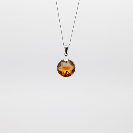 Smoky Quartz Coin Pendant | 14mm | Capture the Essence of Earthy Elegance
