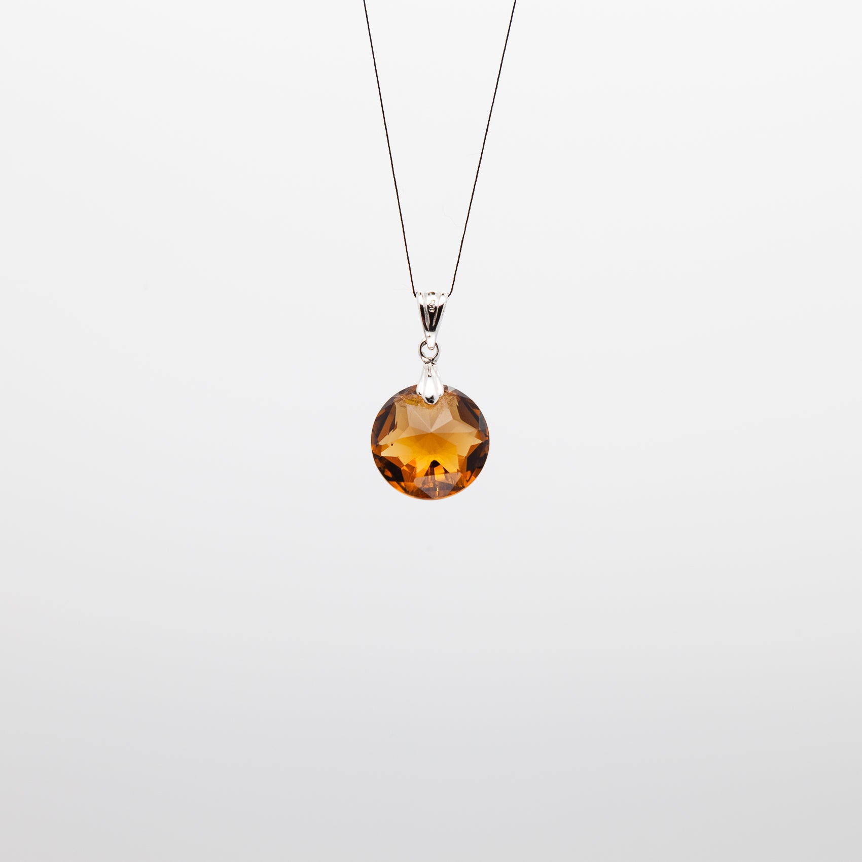 Smoky Quartz Coin Pendant | 14mm | Capture the Essence of Earthy Elegance