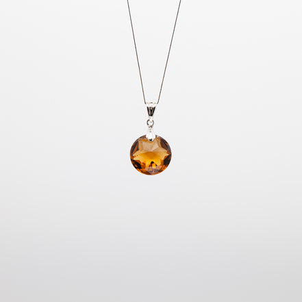 Smoky Quartz Coin Pendant | 14mm | Capture the Essence of Earthy Elegance
