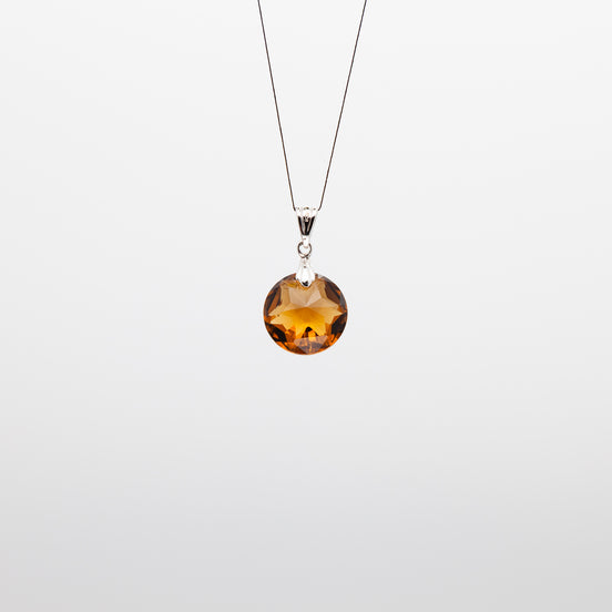 Smoky Quartz Coin Pendant | 14mm | Capture the Essence of Earthy Elegance