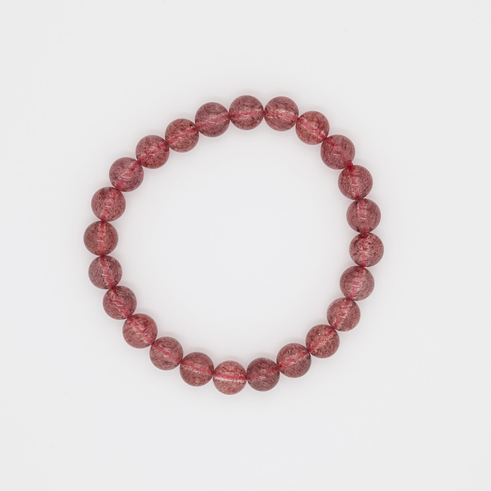 8mm Round Beads | Strawberry Quartz Gemstone Bracelet