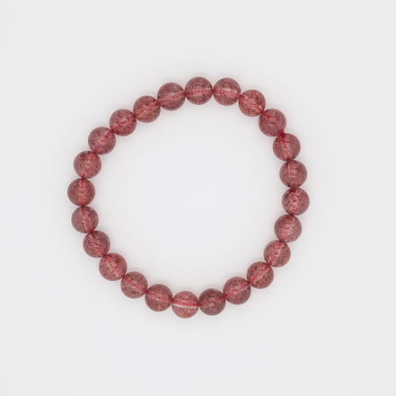 8mm Round Beads | Strawberry Quartz Gemstone Bracelet