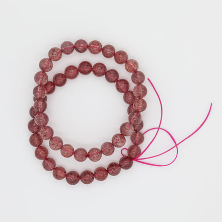 8mm Round Beads | Strawberry Quartz Gemstone Bracelet