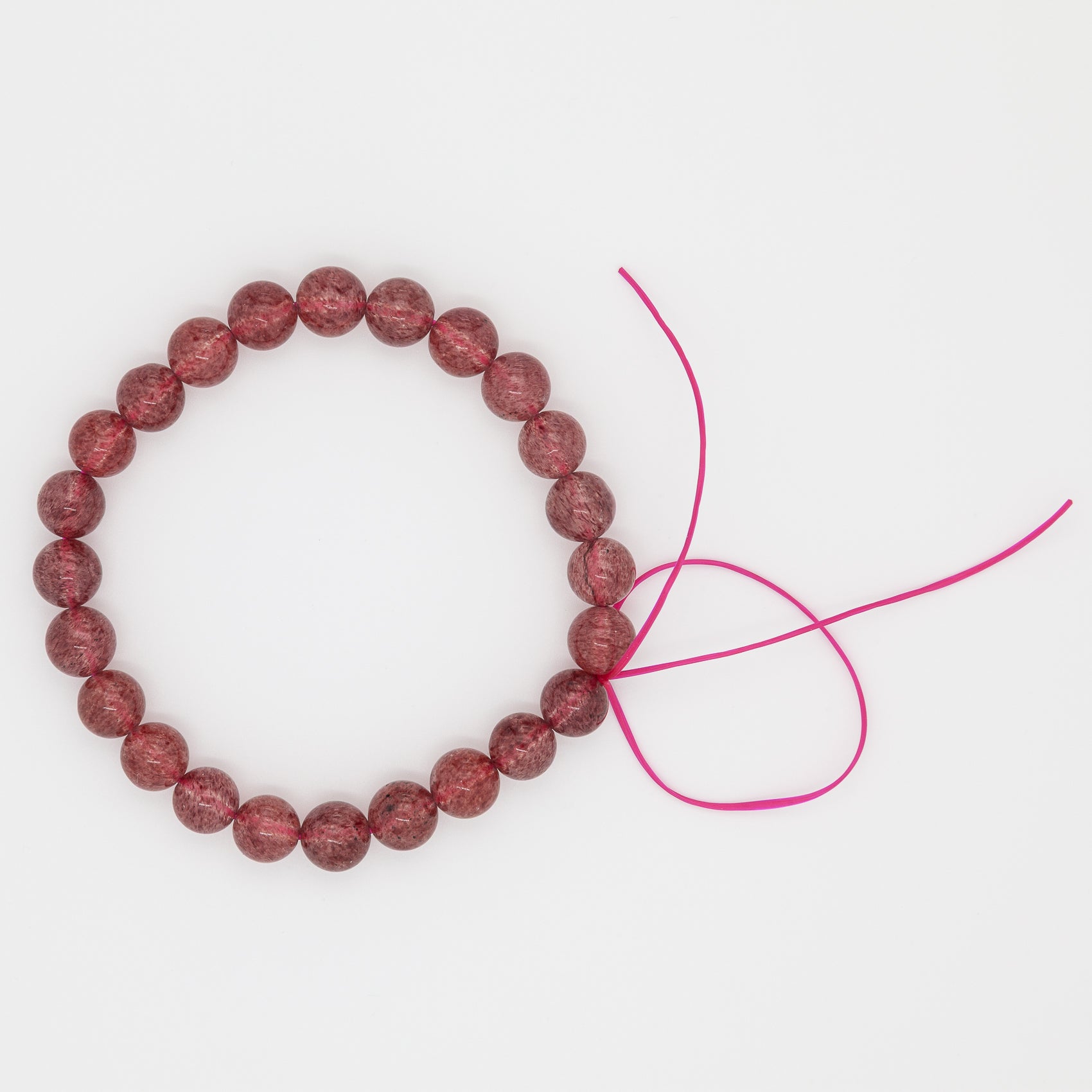 8mm Round Beads | Strawberry Quartz Gemstone Bracelet