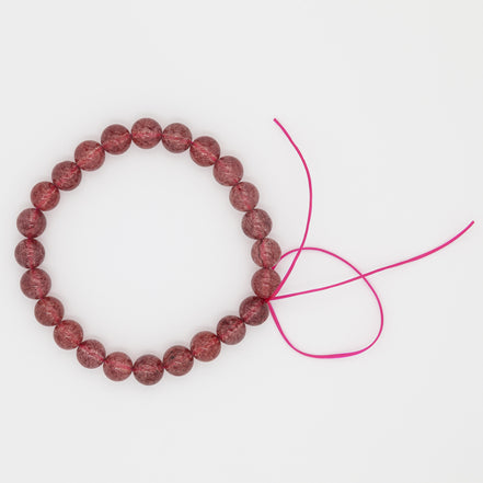 8mm Round Beads | Strawberry Quartz Gemstone Bracelet