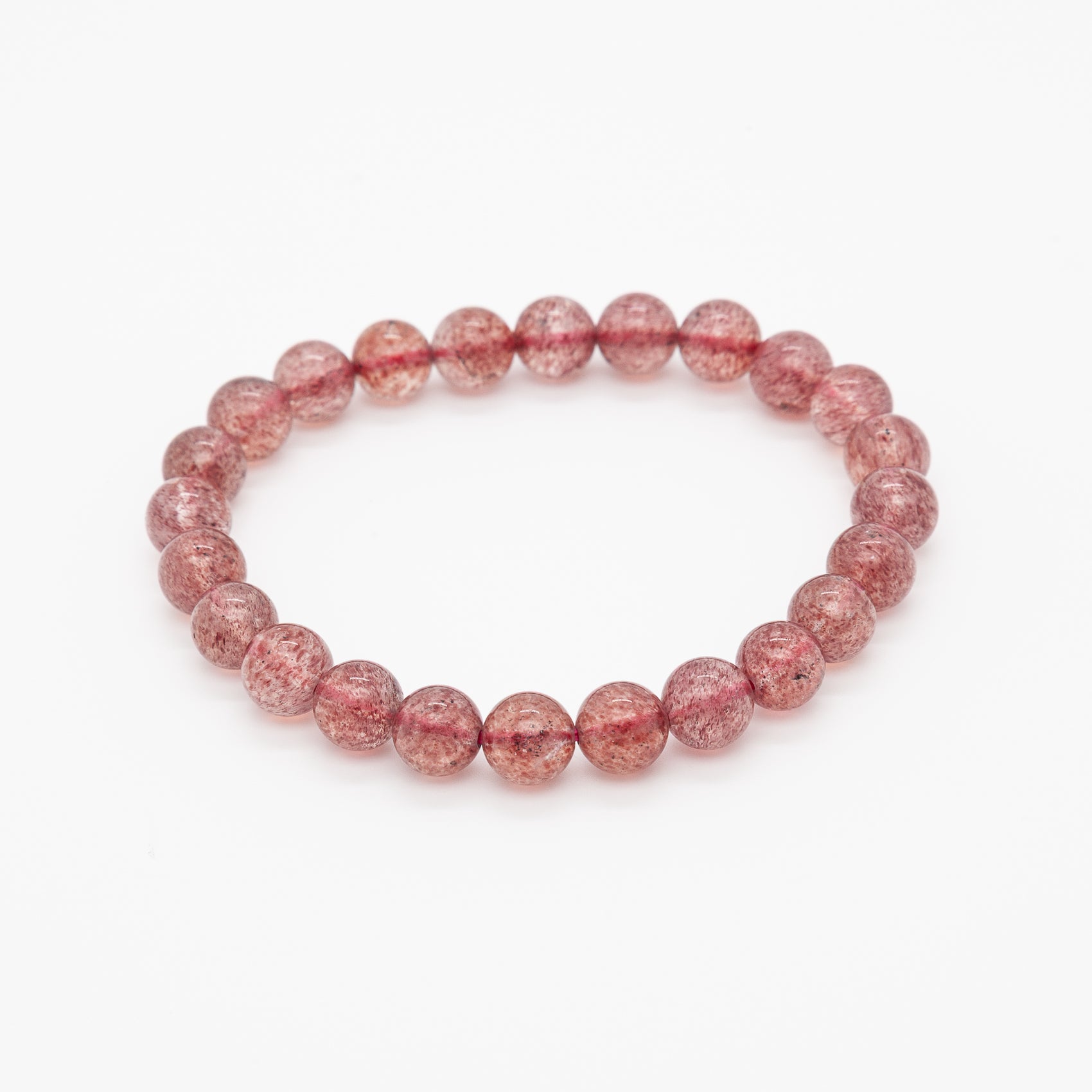 8mm Round Beads | Strawberry Quartz Gemstone Bracelet